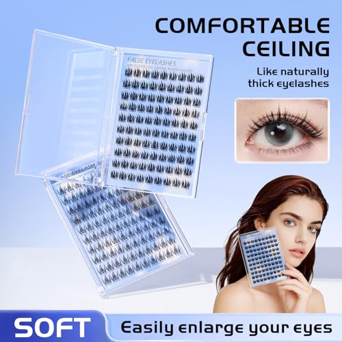 Wispy Lash Clusters 100Pcs - 13MM C Curl Individual Eyelash Extensions