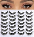 14 Pairs Reusable Faux Mink Lashes - Natural Wispy Strip Lashes