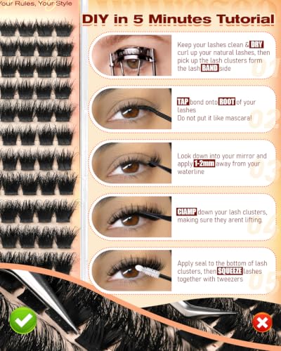 Fluffy Lash Clusters 10-18MM Wispy D Curl Faux Mink 144PCS