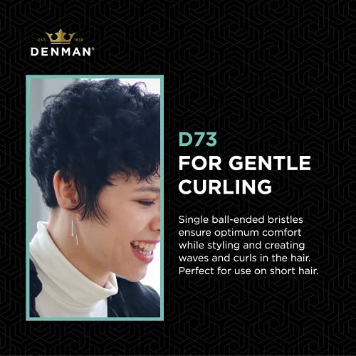 Denman Curling Vented Barrel Round Hair Brush with Nylon Bristles for Fast Drying, Volume and Creating Movement in the Hair, Black, D73