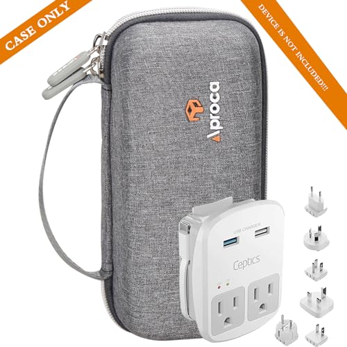 Aproca Case Compatible with Ceptics World Travel Adapter Kit, Portable Storage Bag for Accessories -Grey (Case Only)