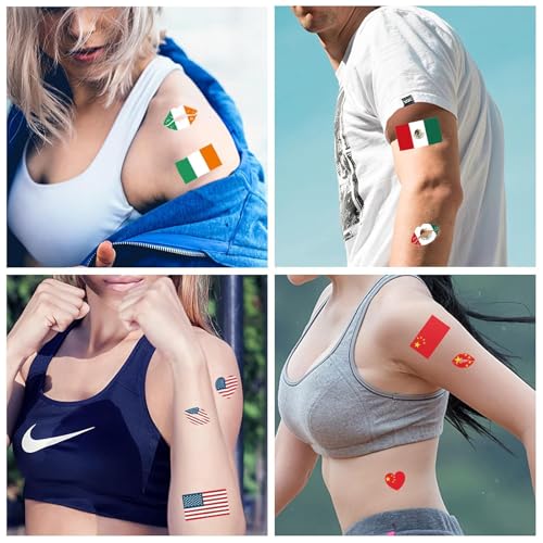 Bulgaria Flag Temporary Tattoos, 90 Pcs Waterproof Stickers
