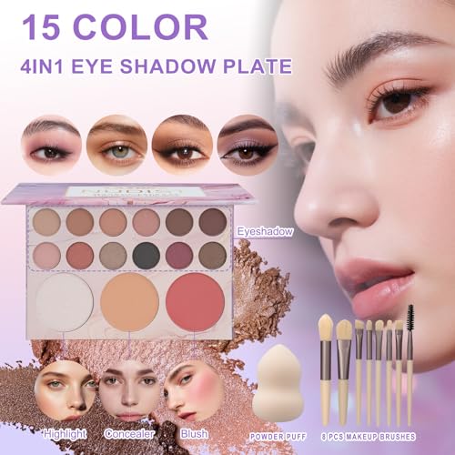 LAZORA Makeup Kit Set - 14 Piece Full Face Beginner Bundle