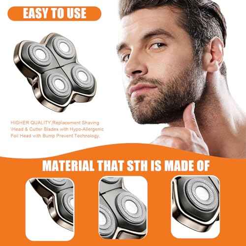 Replacement Blade Shaver PRO 2 Head for Electric Shaver Compatible with Skull Pitbull, Butterfly Kiss PRO & Palm Shavers (1Pack)
