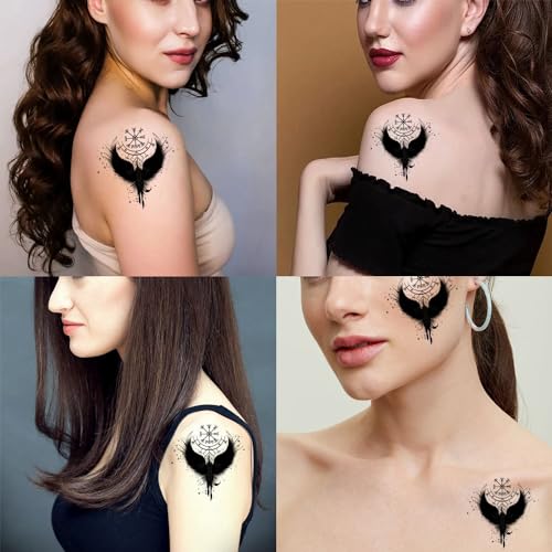 6 Sheet Viking Helm of Awe Temporary Tattoos for Men & Women