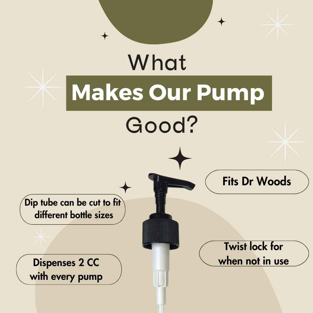 Dr. Woods Soap Bottle Pumps - Fits All 32 oz Bottles for Dr. Woods (Pack of 3)
