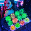 12 Colors Glow Body Glitter Gel - UV Glow in Dark