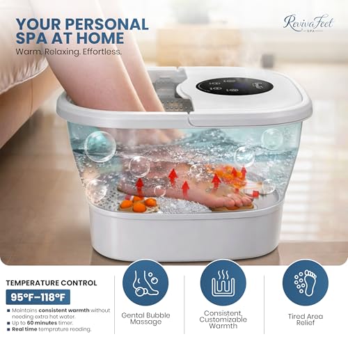 Collapsible Heated Foot Spa with Shiatsu Massage & Bubbles