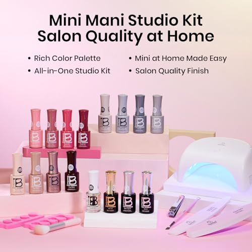 Beetles 23 Pcs Gel Nail Polish Kit with UV Light & 12 Colors Set