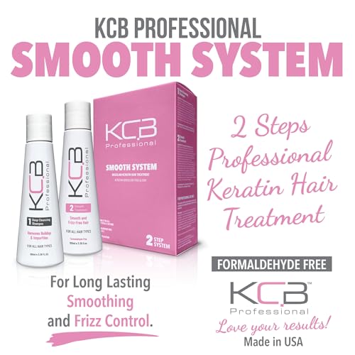 KCB Professional Brazilian Keratin Hair Treatment Kit - Smooths Frizz & Straightens Hair, 3.38 Fl oz