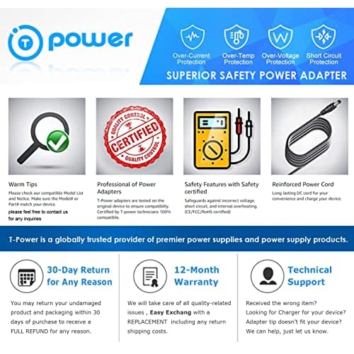 T-Power Charger for Wahl Trimmer Groomsman Hair & Conair I-Stubble Flex Trim Beard Trimmer Grooming System GMT900 GMT900R GMT265 GMT265CS Power Supply Ac Dc Adapter