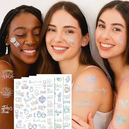 Bachelorette Tattoos - 100 Pc Iridescent Temporary Tattoo Set