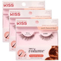 KISS True Volume False Eyelashes, Ritzy', 14 mm, 100% Natural Hair, Tapered End Technology, Contact Lens Friendly, Easy to Apply, Includes 1 Pair Reusable Strip Lashes (Pack of 3)