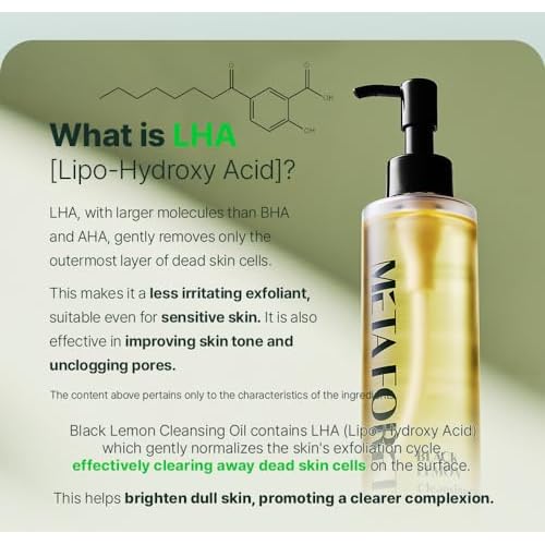 METAFORET Black Lemon Cleansing Oil 200ml/6.76fl.oz Makeup & Sunscreen Remover, Face Cleanser, Sebum Control, Deep Cleansing