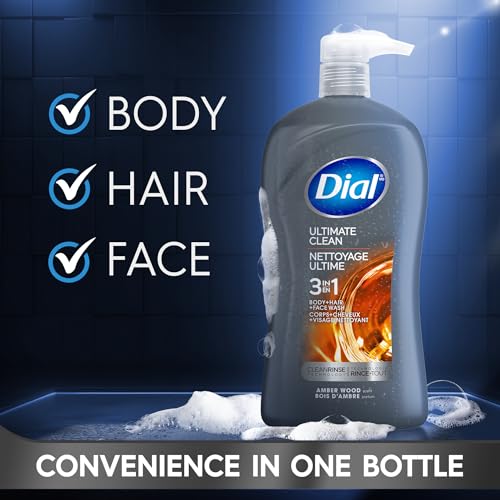 Dial Men 3-in-1 Body, Hair & Face Wash, 32 fl oz