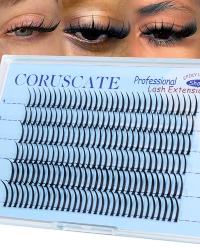 CORUSCATE Lash Clusters Spikes 12-16mm - Fairy Spiky Eyelash Extensions for Manga & Anime Looks