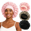 Silk Sleep Bonnet for Women - Large Satin Hair Cap with Elastic Band for Curly & Frizzy Hair