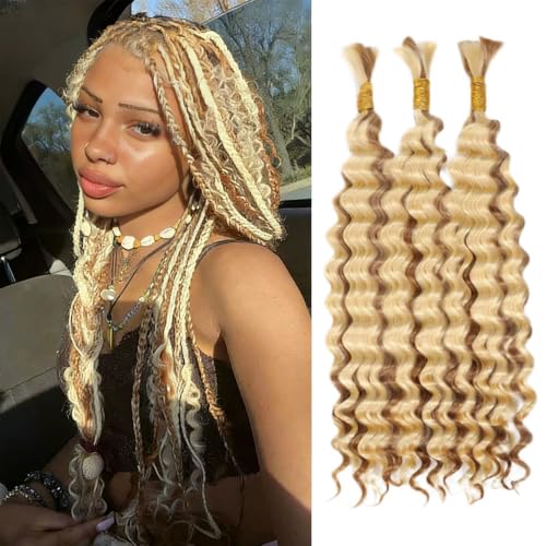 Boho Braid Hair 14" 150G Honey Blonde & 613 Deep Wave
