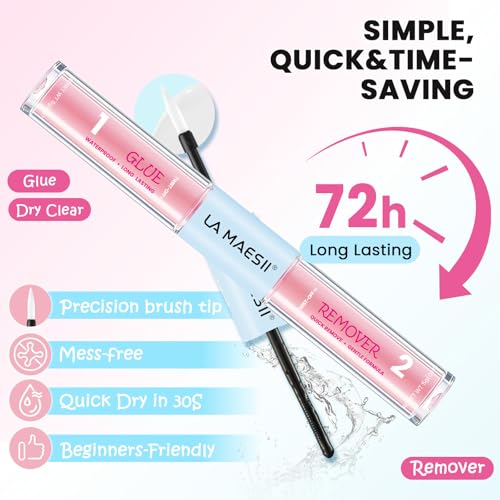 LA MAESII 2-in-1 Lash Glue & Remover - Fast Drying