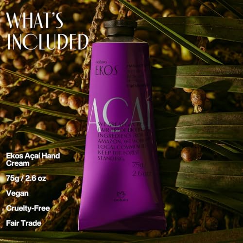 Natura - Ekos A?a? Hand Cream - Anti-Dullness Hand Balm - Recharge the Skin - Fast Absorption - Skin Moisturizer - Vegan Skin Care - Brazilian Beauty Secrets - Self Care & Body Care - 2.6oz (75g)