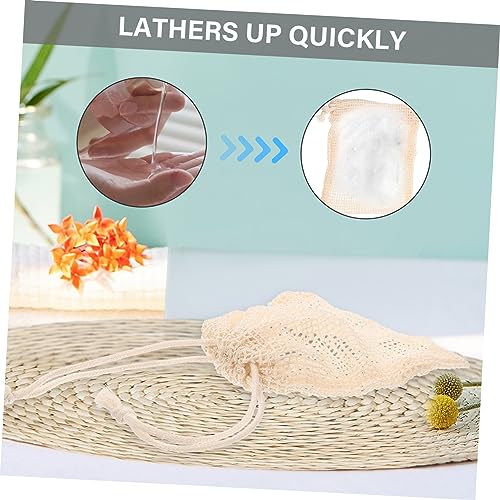 40pcs Cotton Linen Soap Bags with Drawstring - Exfoliating Mesh Pouches