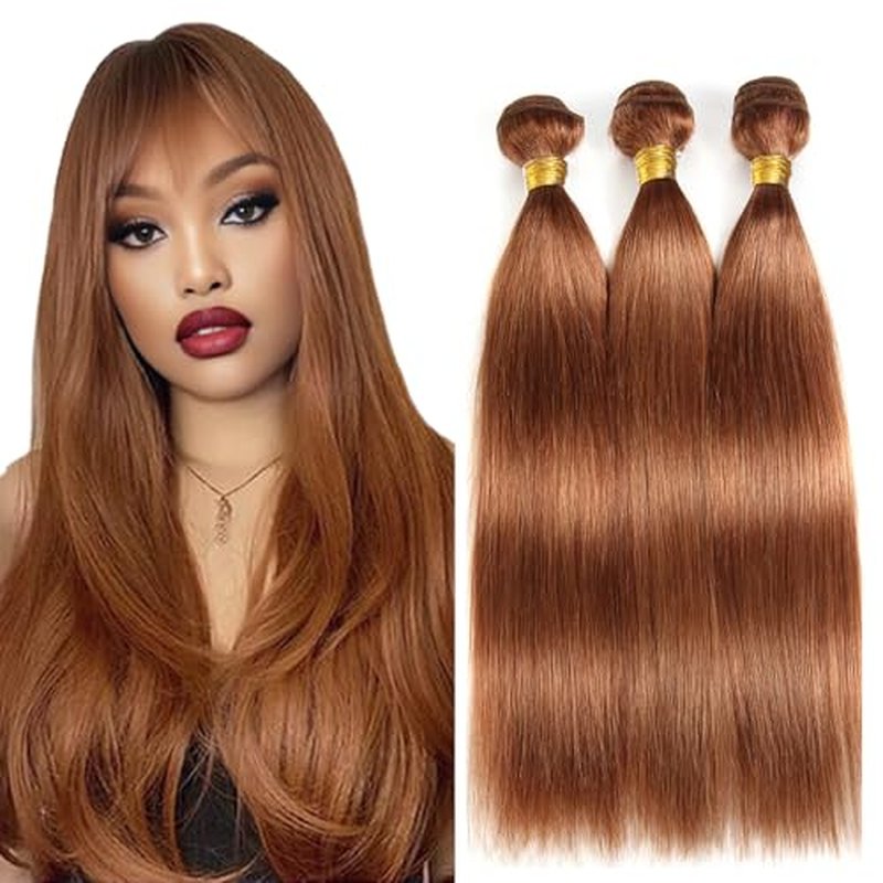 Brazilian Virgin Human Hair Bundles - Light Brown, 30-34 Inch