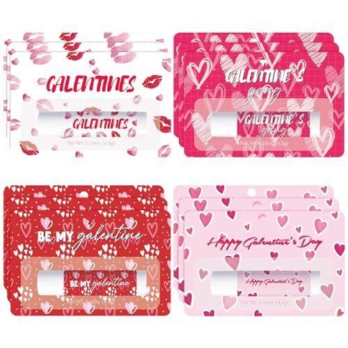 Loopeer 12 Pack Galentine's Day Lip Balms Gifts Bulk for Women Cute Pink Heart Lip Balm Travel Size Valentine's Day Party Favors Lips Moisturizer Care Small Gifts Ideas for Friends Office Ladies