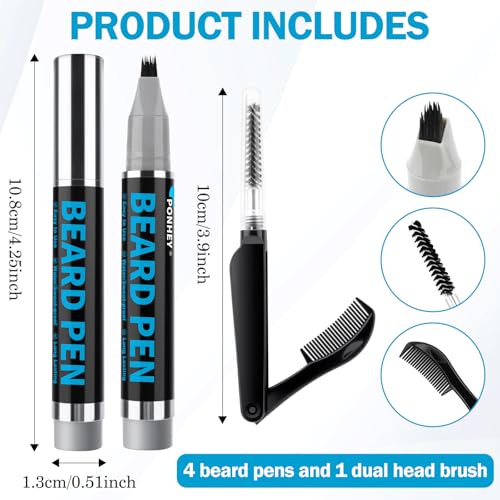 Beard Filler Pen Kit for Men - Waterproof & Long-Lasting (5 Pack)
