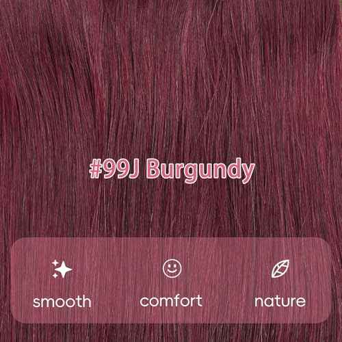 Hair U Tip Hair Extensions K Tip Human Hair Real Human Hair 100% Remy Hair #99J Burgundy 16inch 40G Ombre With Highlights Seamless U-Tip Real Human Hair Natural Look & Salon Quality
