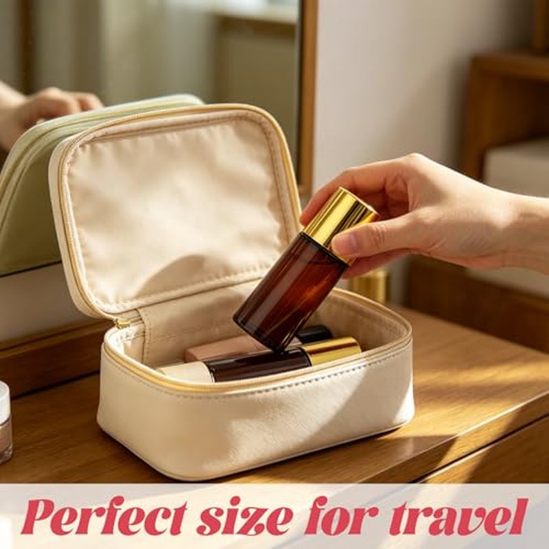 2 Pack 50ml Rose Quartz Essential Oil Roller Bottles - Amber Glass with Gold Cap