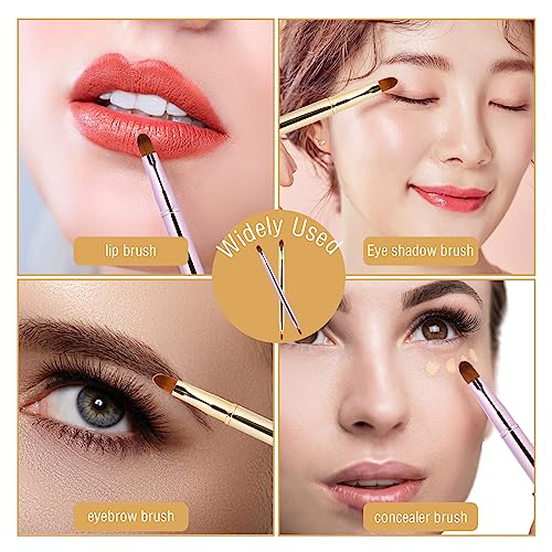 2-Pack Retractable Lip Brush Double-Ended Lipstick Applicator