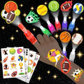 72 PCS Sports Party Favors with LED Finger Lights & Tattoos