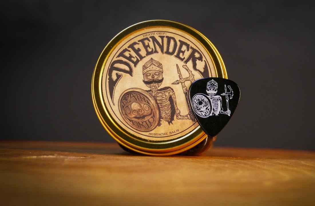 Defender Mustache Balm 2oz and Platinum Comb Set | Mens Grooming Set for Mustaches