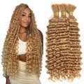 #27 Honey Blonde Deep Wave Human Hair Braiding Extensions - 3 Bundles