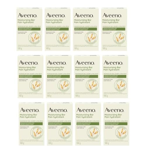 AVEENO Naturals Moisturizing Bar for Dry Skin 3.50 oz (Pack of 12) - Packaging May Vary