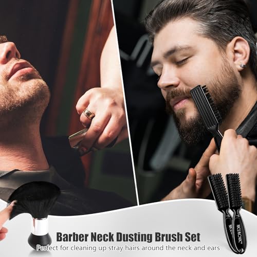 Barber Cape Kit with Neck Duster Brush & Accessories - 10 Piece Set