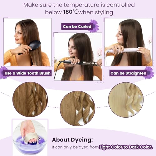 LaaVoo Tape in Hair Extensions Human Hair Ombre Light Brown to Ash Blonde Mix Platinum Blonde Balayage Hair Extensions Tape in Real Human Hair 16 inch Tape in Extensions Straight Thick Ends 20pcs/50g