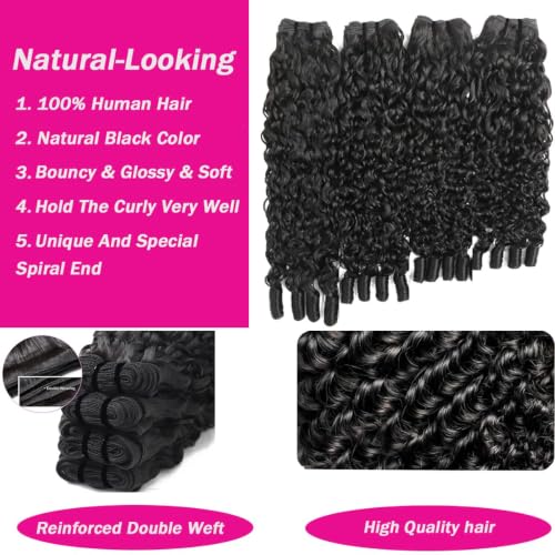 Burmese Curly Human Hair Bundles 20-24 Inch 12A Water Wave