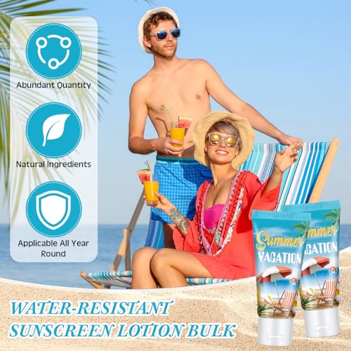 24 Pcs Mini Tinted Sunscreen Bulk for Summer Vacation Party Spf 30 Water Resistant Sunscreen Lotion Bulk 1 oz Travel Size for Thank You Gifts Summer Vacation Party Supplies