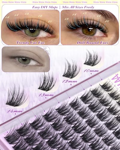 Winifred D Curl Wispy Lash Clusters 10-14mm