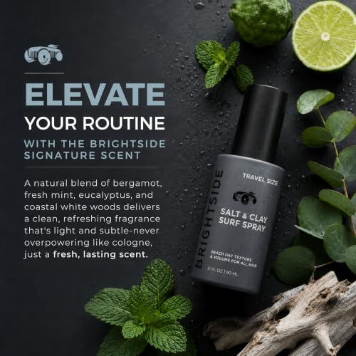BRIGHTSIDE Sea Salt Spray for Men – Texture, Volume & Light Hold (6oz) Travel Size