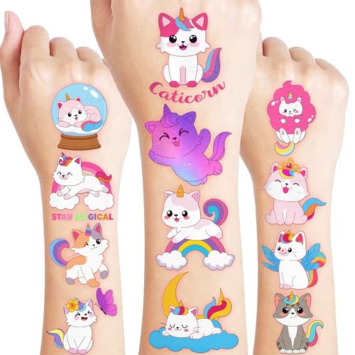 96 PCS Caticorn Temporary Tattoos for Kids - Party Favors