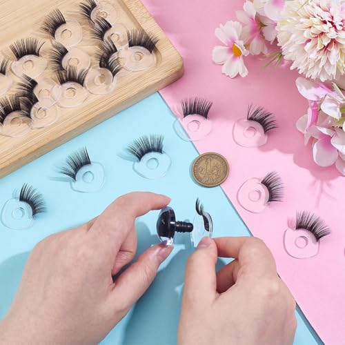 PH PandaHall 24pcs Clear Plastic Safety Eyelashes 1 inch Craft Doll Eyelashes Safety Eyes with Lashes for Amigurumi Crochet Stuffed Animals Christmas Halloween Craft Decoration DIY Craft