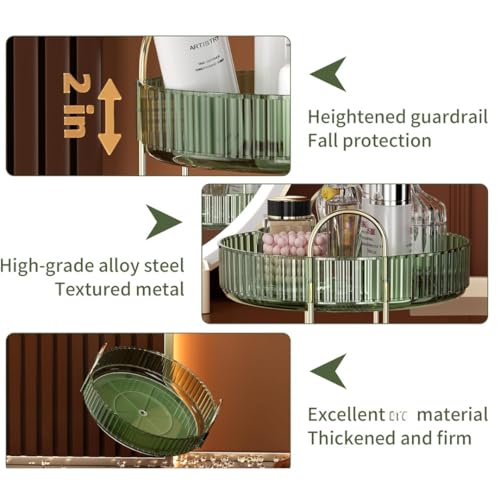 360° Rotating Makeup Organizer - 3 Tier Cosmetic Storage for Vanity