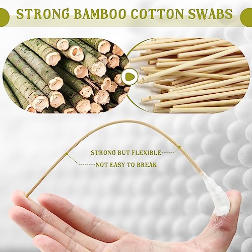 Kigley 1000 Pcs 8" Large Cotton Swabs with Bamboo Handle 1/2"
