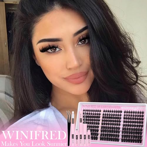 Winifred Eyelash Clusters Kit 10-18mm Spiky Fairy Lashes with Bond & Tweezers