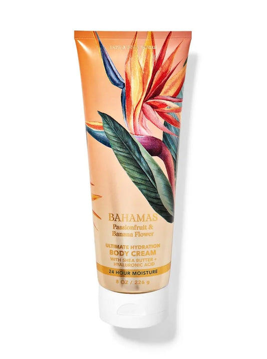 Bath & Body Works Bahamas Passionfruit and Banana Flower Ultimate Hydration Body Cream Gift Set For Women, 8 Fl Oz (Bahamas Passionfruit and Banana Flower)