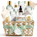 MAYICIVO Sage Green Bergamot Jasmine Spa Gift Basket for Women - Self Care Kit