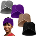 Mesh Hair Wraps for Women, 4-Pack Headbands - Black, Purple, Gray, Camel