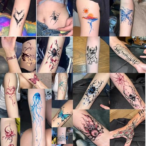 14-Color Temporary Tattoo Ink Kit with 95 Stencils